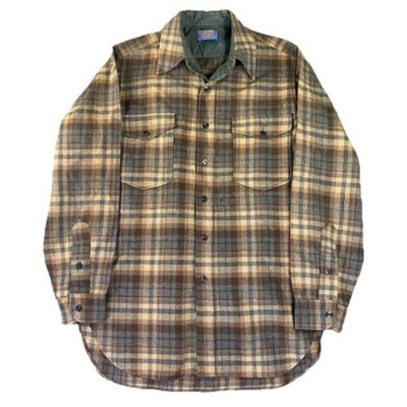 Pendleton Other - Vintage Pendleton Men's Long Sleeve Button Wool Shirt 15 1/2 Brown USA Outdoor